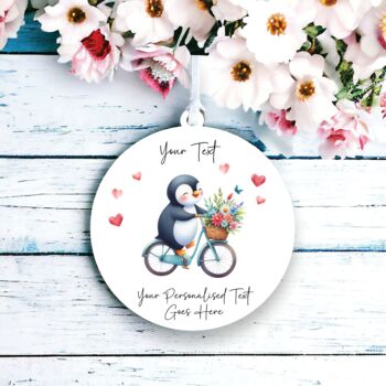 Personalised Mother's Day Penguin Riding Bike, 2 of 2