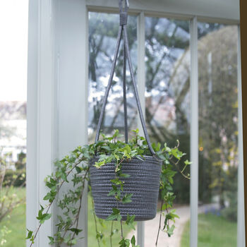 Recycled Grey Hanging Plant Pot, 2 of 2