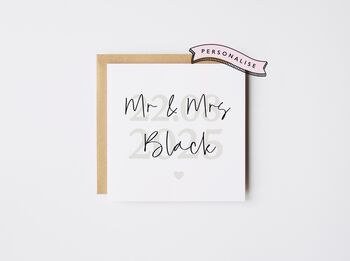 Personalised Wedding Card / Couple To Be Vanilla Card *Colour Options, 3 of 6