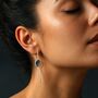 Gold Plated Silver Labradorite Teardrop Hook Earrings, thumbnail 4 of 5