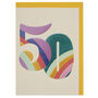 Colourful Rainbow Numbers Age 50 Birthday Card, thumbnail 1 of 2