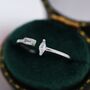 Cz Marquise And Baguette Open Ring In Sterling Silver, thumbnail 2 of 12