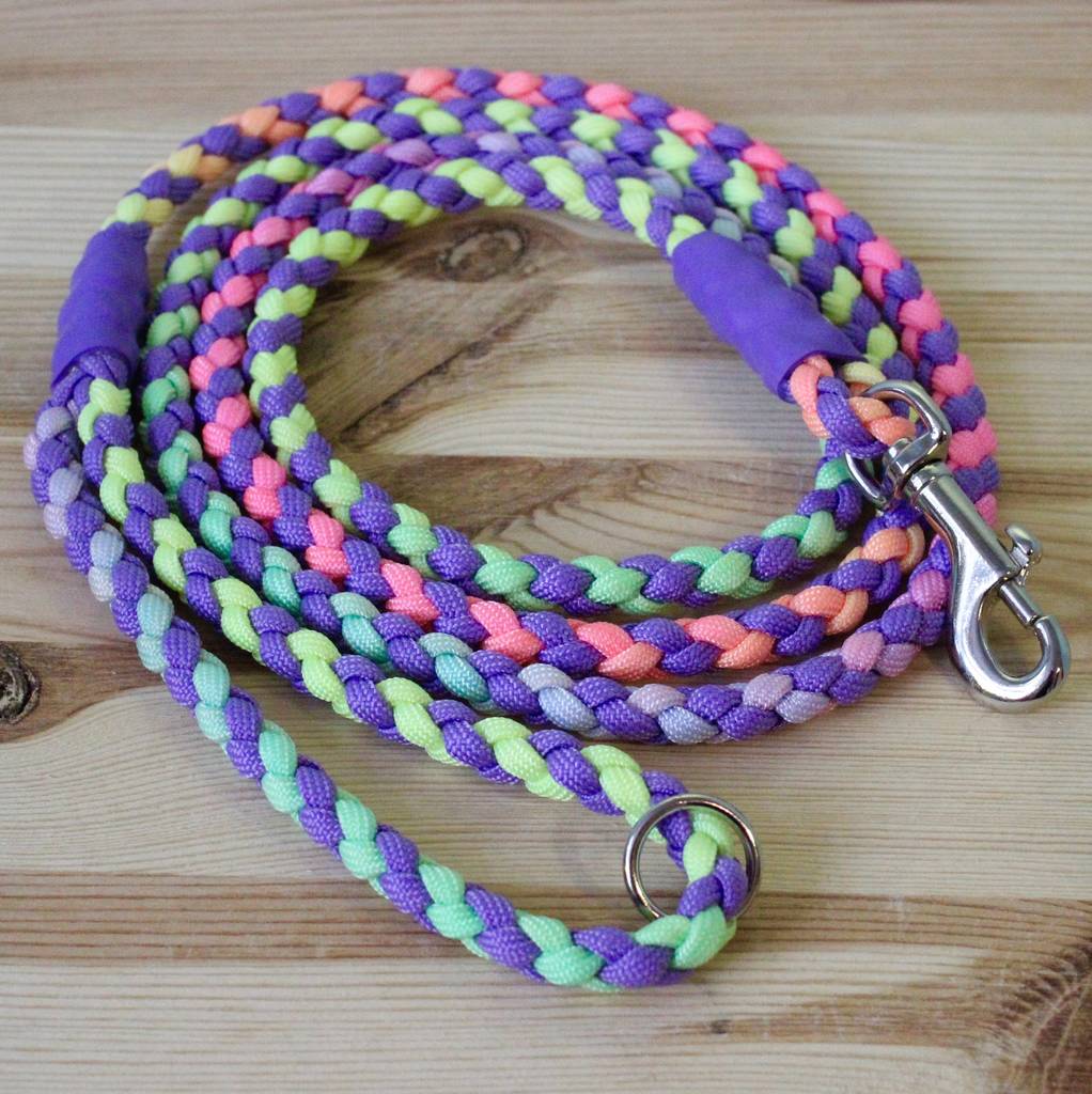 pastel rainbow tie dye paracord dog lead by devil dood designs ...