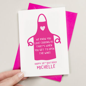 Personalised Apron Birthday Card Lots Of Colours, 2 of 6