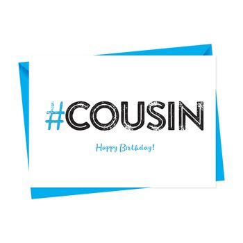 Hashtag Cousin Birthday Card, 2 of 6