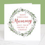 Happy Christmas Mum Personalised Wreath Card, thumbnail 2 of 4