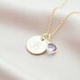 Personalised Sterling Initial Birthstone Necklace, thumbnail 4 of 12