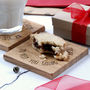 Personalised Pair Of Oak Christmas Eve Coasters, thumbnail 3 of 4