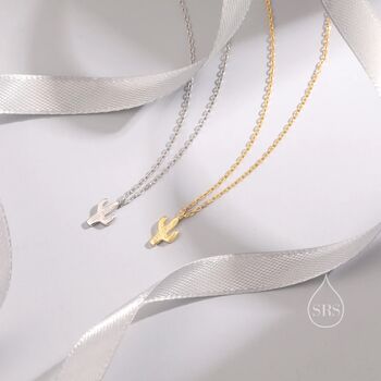 Tiny Cactus Pendant Necklace In Sterling Silver, 4 of 10