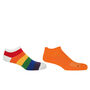 Block Stripe Rainbow And Organic Orange Men's Ankle Socks, thumbnail 1 of 6