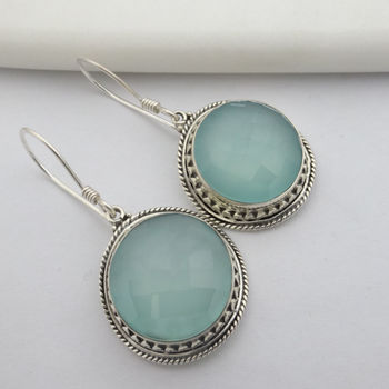 Large Faceted Chalcedony Earrings, 5 of 5