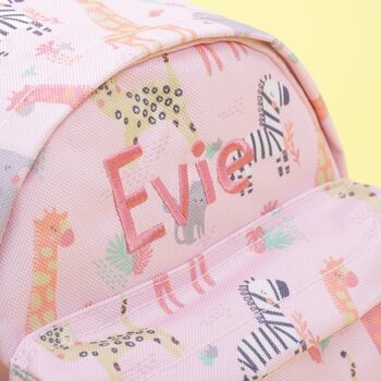Personalised Pink Safari Print Mini Backpack, 3 of 7