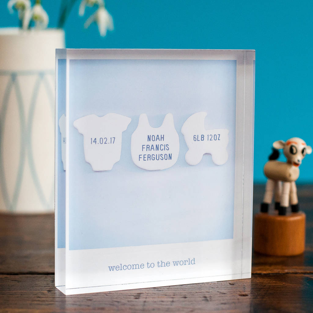 Personalised Birth Announcement Acrylic Block, 1 of 6