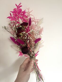 Pink Dried Flower Posy With Jar, 5 of 7