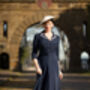 Lisa Mae Dress In French Navy Vintage 1940s Style, thumbnail 2 of 2
