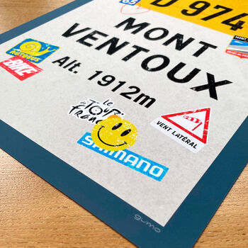 Personalised Tour De France Road Sign Art, Mont Ventoux, 6 of 9