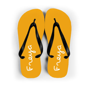 Personalised Yellow Summer Style Flip Flops, 2 of 6
