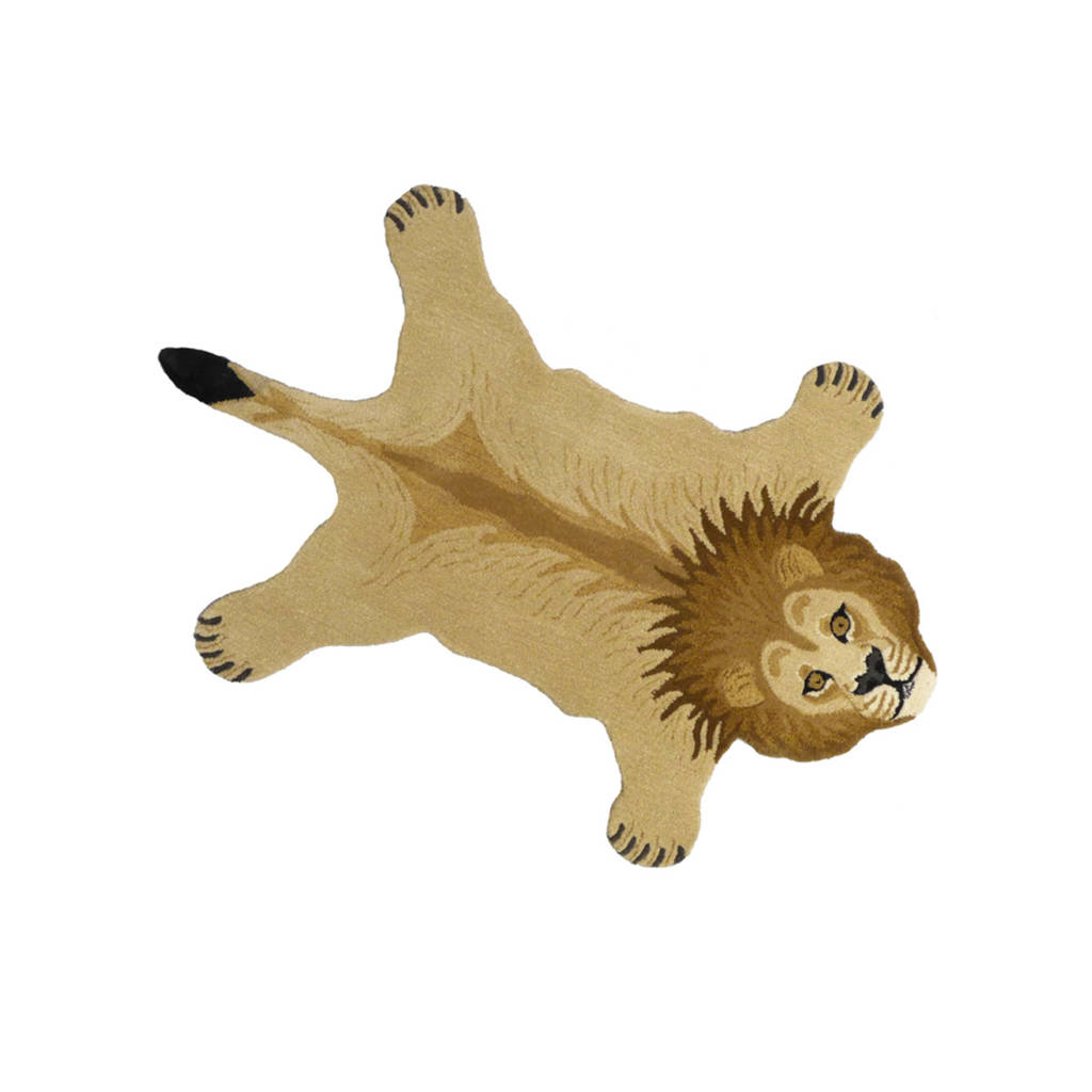 handmade children's woollen lion rug by posh totty designs interiors