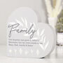 Personalised Leaf Detail Free Standing Heart Ornament, thumbnail 3 of 9