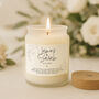 Personalised Name Wedding Gift Scented White Glass Jar Candle • Wedding Present • Gift Box, thumbnail 1 of 2