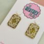 Custard Cream Biscuit Glitter Earrings / Foodie Gift / Cute Statement Jewellery / Tea Lover Accessories, thumbnail 3 of 5