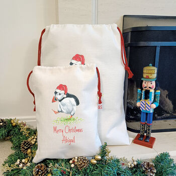 Personalised Puffin Christmas Sacks, 4 of 8