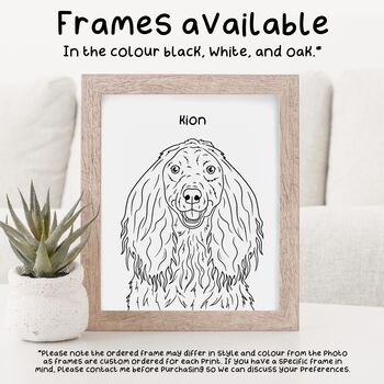 Custom Airedale Terrier Outline Portrait Print In Frame, 8 of 9