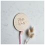 'Hello World' Balloon Shaped Baby Announcement Plaque, thumbnail 5 of 6