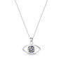 Real Flower Sterling Silver Evil Eye Pendant Necklace Seven Different Flower Options, thumbnail 2 of 12