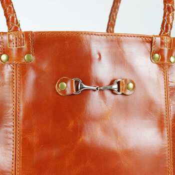 Equestrian Leather Tote Bag, 3 of 10