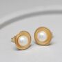 9ct Gold Pearl Earrings. Small Gold Pearl Earrings, thumbnail 7 of 11