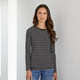 Long Length Cotton Striped Tee, thumbnail 4 of 12