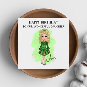 Irish Dancer Birthday Card Personalised, 2 of 3