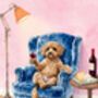 Your Own Dog Sipping Red Wine Wall Art Print, thumbnail 7 of 7