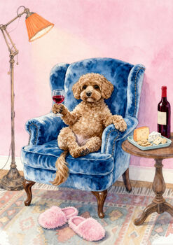 Your Own Dog Sipping Red Wine Wall Art Print, 7 of 7