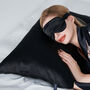 Silk Pillow Black Pure Mulberry Silk Satin, thumbnail 2 of 7