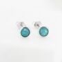 Sterling Silver Rose Cut Amazonite Stud Earrings, thumbnail 7 of 12