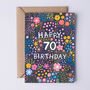 70th Birthday Card For Women, Floral 70th Card, For Her, thumbnail 2 of 3