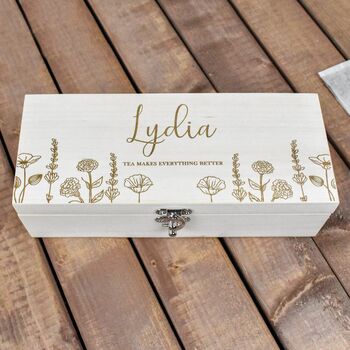 Personalised Engraved Mum Tea Box, 5 of 5