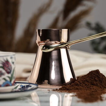 Handcrafted Solid Copper Coffee Pot, Heavy Duty Turkish Coffee Maker, 10 of 12