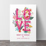 'Love' Personalised Engagement Or Wedding Print, thumbnail 2 of 4