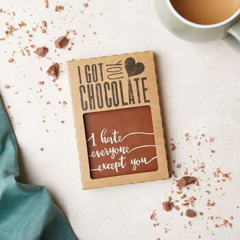 'I Hate Everyone Except You' Valentine's Day Chocolate Bar, 3 of 9