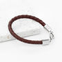 Personalised Sterling Silver Horseshoe Leather Bracelet, thumbnail 2 of 10