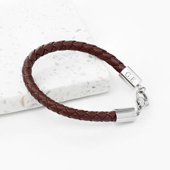 Personalised Sterling Silver Horseshoe Leather Bracelet, 2 of 10