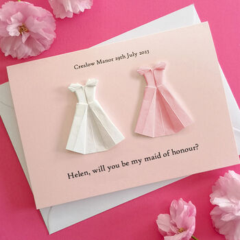 Will You Be My Maid Of Honour? Proposal Wedding Card, 2 of 3
