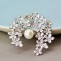 Freshwater Pearl And Crystal Flower Wreath Brooch, thumbnail 1 of 9
