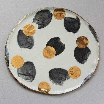 Personalised Gold Spotted Ceramic Platter Wedding Gift, 4 of 5