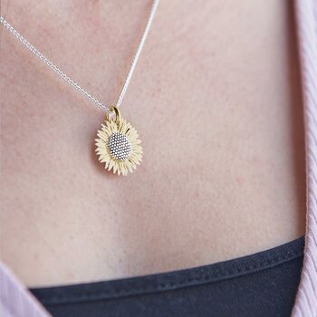 Sunflower Gold Vermeil Necklace, 4 of 5