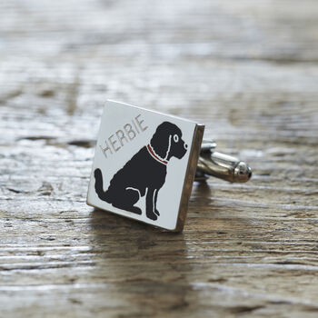 Black Cockapoo / Labradoodle Cufflinks Personalised Dog Lover Gift, 2 of 11