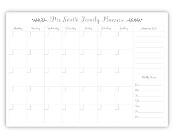Personalised Whiteboard Monthly Family Organiser, 4 of 8